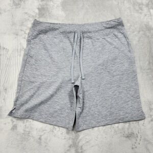 Athletic Works Shorts Womens L Heathered Gray Sweat Knit Drawstring Pockets